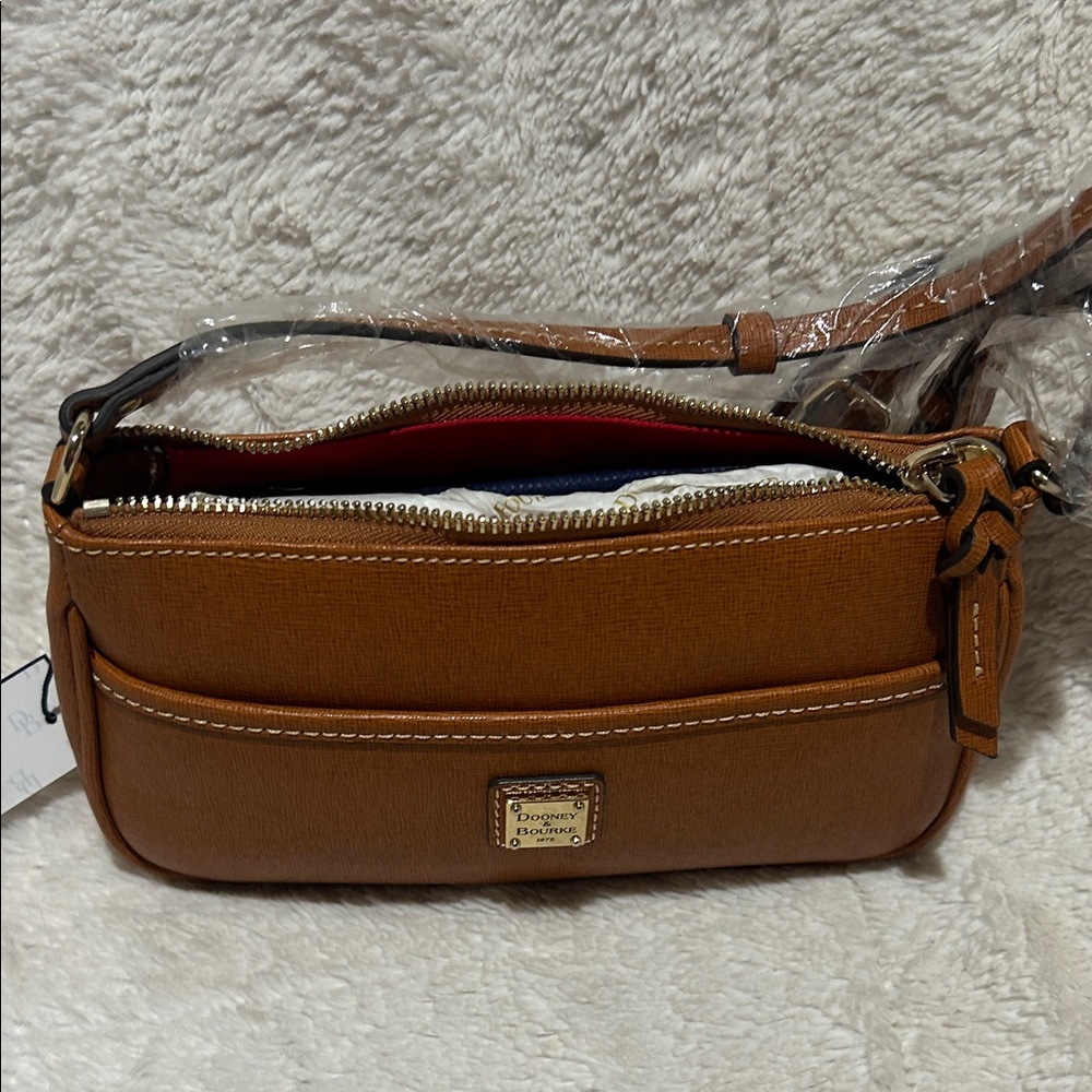 Dooney & Bourke Tan Leather Shoulder Bag - Picture 4 of 4